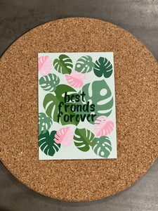 “best fronds forever” monstera fronds card