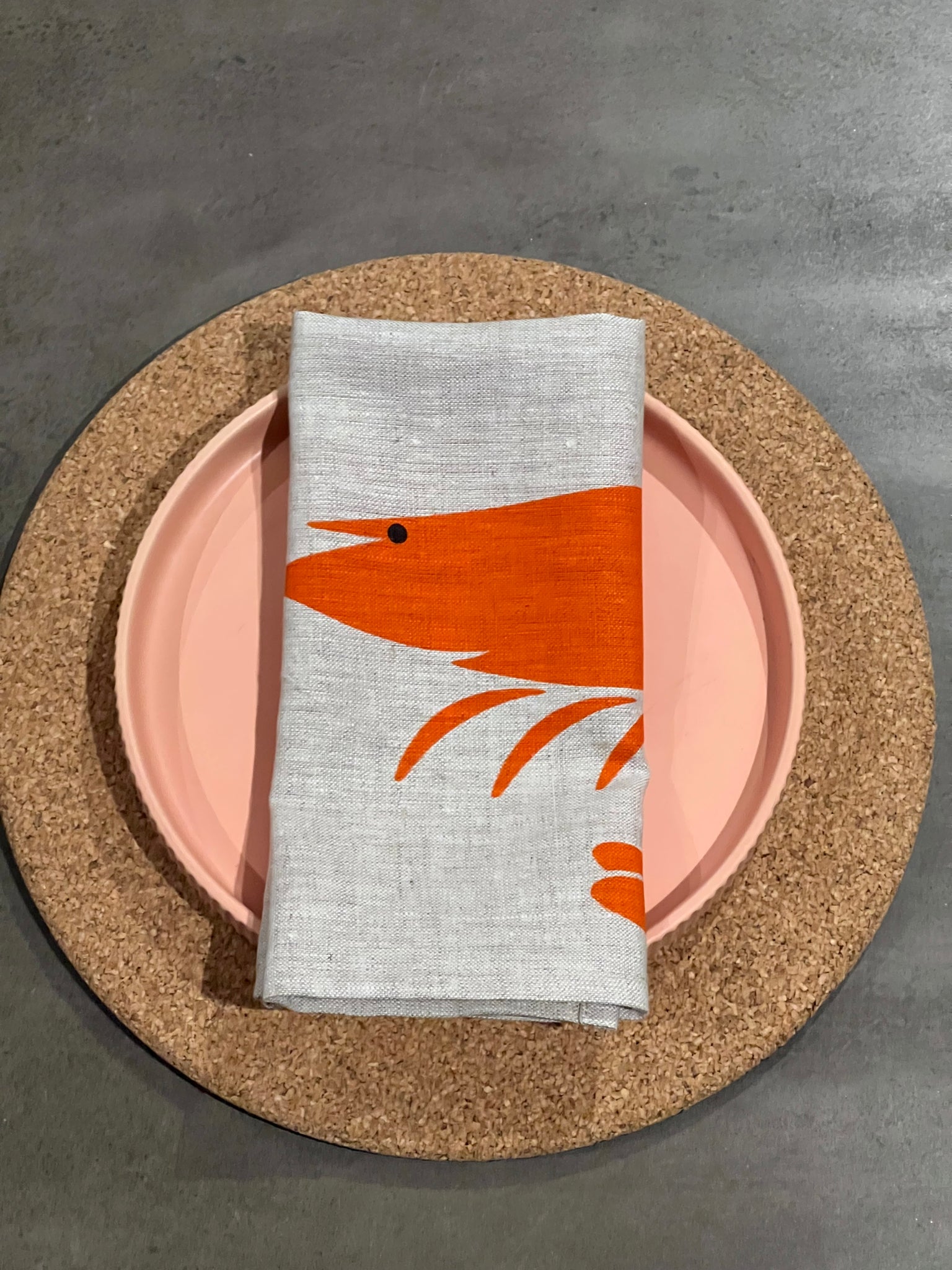 prawn to be wild (large) - prawns oatmeal linen napkins (set of four)