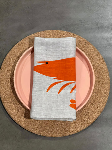 prawn to be wild (large) - prawns oatmeal linen napkins (set of four)