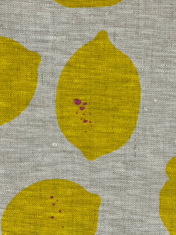 citrus got real - lemons oatmeal linen table runner