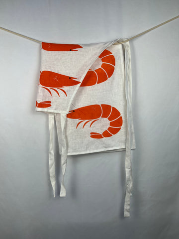 prawn to be wild - large prawns linen apron