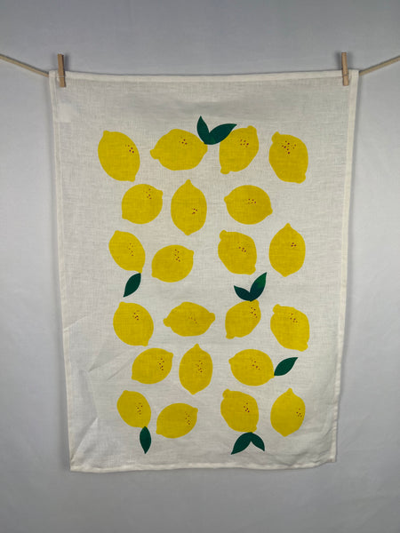 citrus got real - linen tea towel