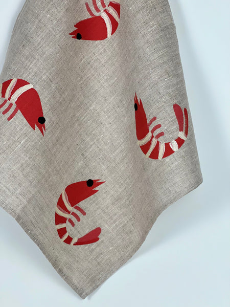 Prawn to Be Wild - Prawns Oatmeal Linen Napkins (set of four)